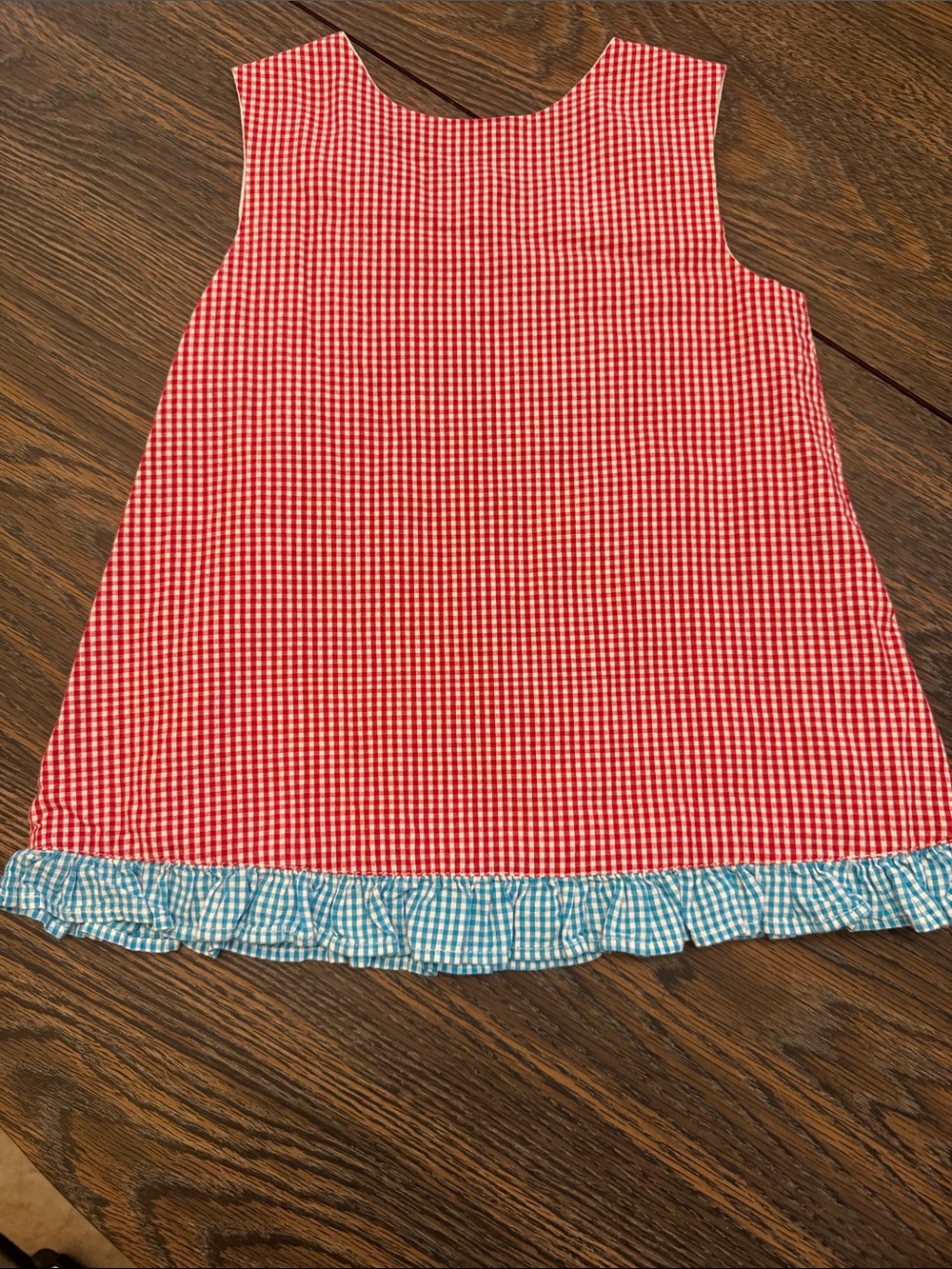 Smock Dot Kids Red Gingham Top with Blue Crab Appliqué - Picture 3 of 7